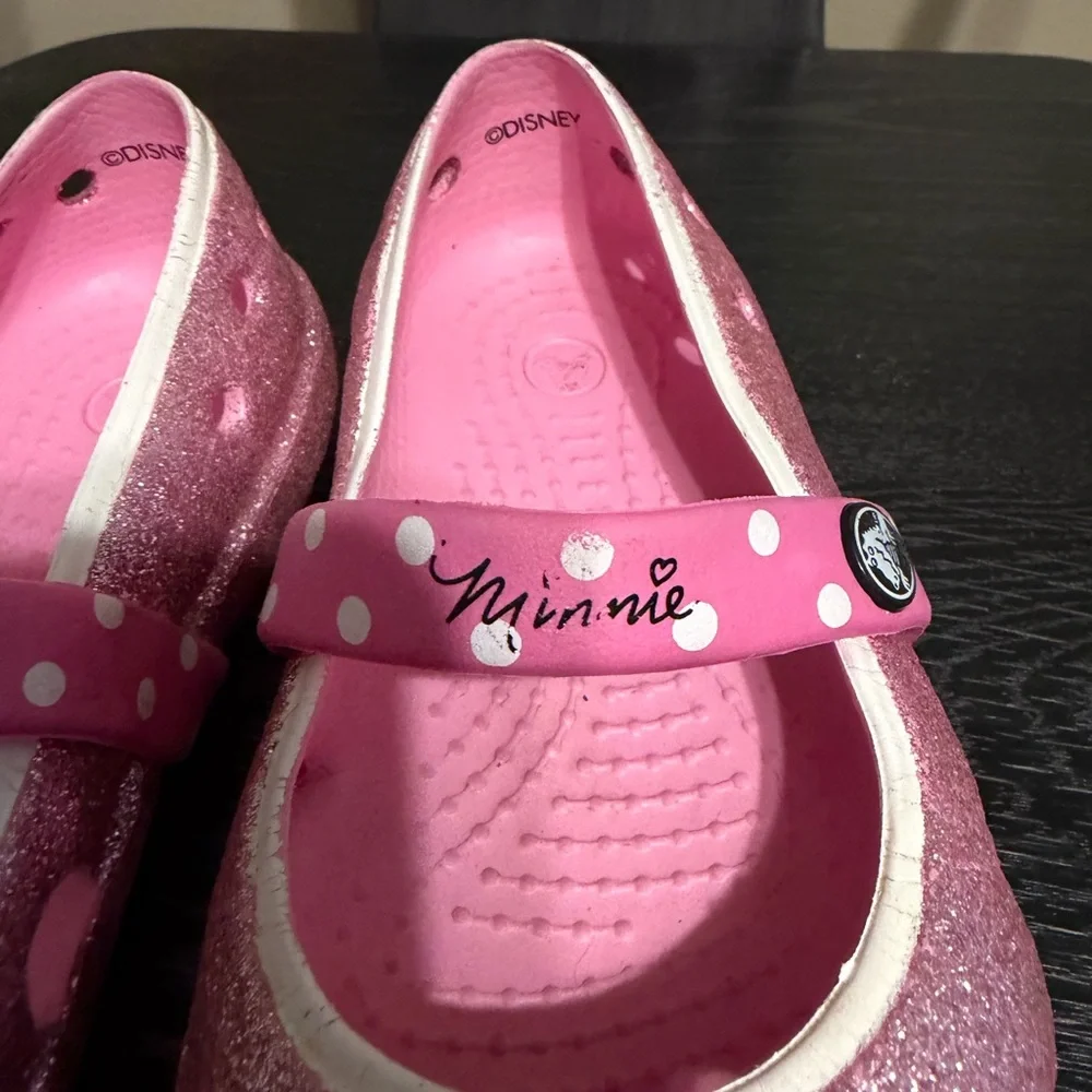 CROCS Pink Glitter Minnie Mouse Kids Shoes